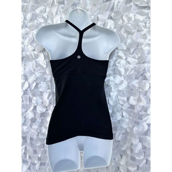 Lululemon Black RUCHED camisole XS Bra Top Yoga Workout Padded Club wear - Picture 6 of 9